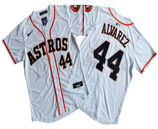 Men's Houston Astros #44 Yordan Alvarez White Limited Cool Base Jersey
