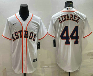 Men's Houston Astros #44 Yordan Alvarez White Stitched MLB Cool Base Nike Jersey