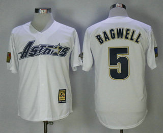 Men's Houston Astros #5 Jeff Bagwell Gray Road 1981 Throwback Cooperstown Collection Stitched MLB Mitchell & Ness Jersey