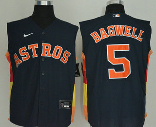 Men's Houston Astros #5 Jeff Bagwell Navy Blue 2020 Cool and Refreshing Sleeveless Fan Stitched MLB Nike Jersey