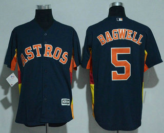 Men's Houston Astros #5 Jeff Bagwell Navy Blue Stitched MLB Majestic Cool Base Jersey