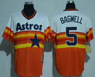 Men's Houston Astros #5 Jeff Bagwell Rainbow Stitched MLB Majestic Cool Base Cooperstown Collection Player Jersey