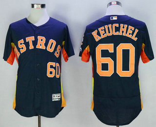 Men's Houston Astros #60 Dallas Keuchel Navy Blue 2016 Flexbase Majestic Baseball Jersey