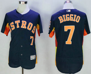 Men's Houston Astros #7 Craig Biggio Retired Navy Blue 2016 Flexbase Majestic Baseball Jersey