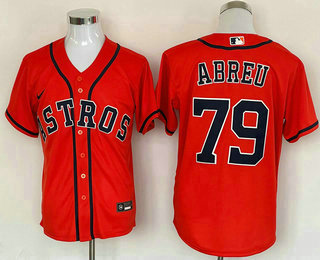 Men's Houston Astros #79 Jose Abreu Orange Cool Base Stitched Jersey