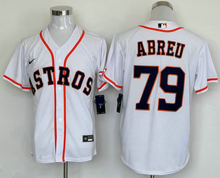 Men's Houston Astros #79 Jose Abreu White Cool Base Stitched Jersey