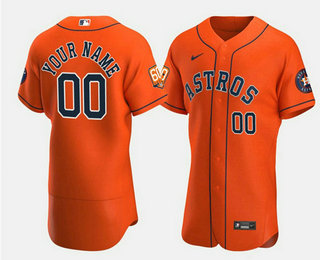 Men's Houston Astros Active Player Custom Orange 60th Anniversary Flex Base Stitched Baseball Jersey