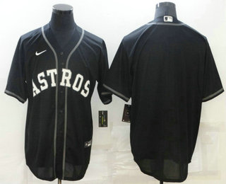 Men's Houston Astros Blank Black Stitched MLB Cool Base Nike Jersey