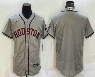 Men's Houston Astros Blank Grey Stitched MLB Flex Base Nike Jersey