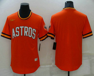 Men's Houston Astros Blank Orange Cooperstown Collection Cool Base Stitched Nike Jersey