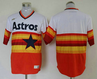 Men's Houston Astros Blank Orange Rainbow Cooperstown Stitched MLB Cool Base Nike Jersey