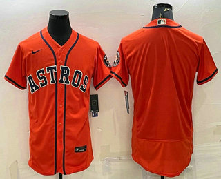 Men's Houston Astros Blank Orange Stitched MLB Flex Base Nike Jersey