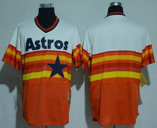 Men's Houston Astros Blank Rainbow Stitched MLB Majestic Cool Base Cooperstown Collection Player Jersey