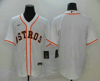 Men's Houston Astros Blank White Stitched MLB Cool Base Nike Jersey