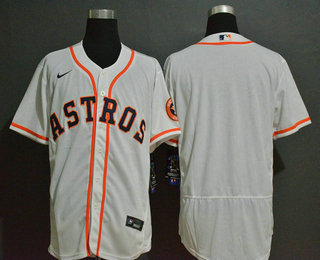 Men's Houston Astros Blank White Stitched MLB Flex Base Nike Jersey