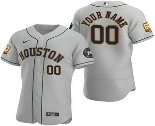 Men's Houston Astros Customized Gray 60th Anniversary Authentic Jersey