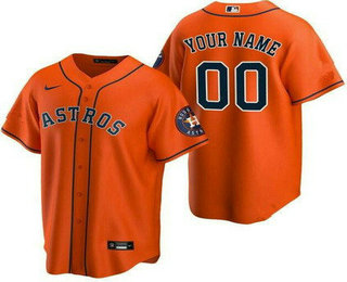 Men's Houston Astros Customized Orange Team Logo Cool Base Jersey