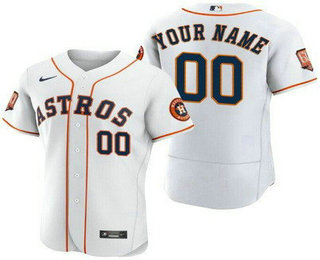 Men's Houston Astros Customized White 60th Anniversary Authentic Jersey