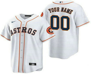 Men's Houston Astros Customized White Team Logo Cool Base Jersey