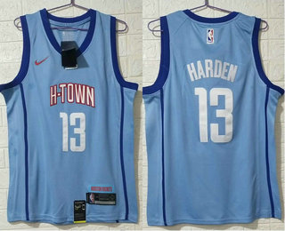 Men's Houston Rockets #13 James Harden NEW Blue 2021 City Edition NBA Swingman Jersey