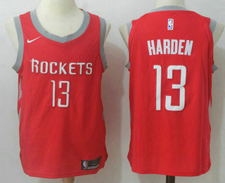 Men's Houston Rockets #13 James Harden New Red 2017-2018 Nike Swingman Stitched NBA Jersey