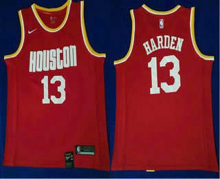 Men's Houston Rockets #13 James Harden New Red 2019 Nike Swingman Stitched Hardwood Classics NBA Jersey