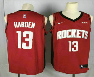 Men's Houston Rockets #13 James Harden New Red 2019 Nike Swingman Stitched NBA Jersey With The Sponsor Logo