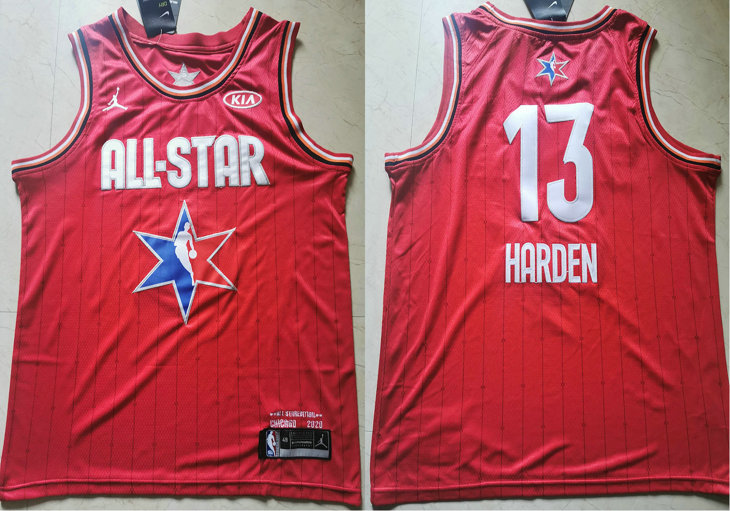 Men's Houston Rockets #13 James Harden Red Jordan Brand 2020 All-Star Game Swingman Stitched NBA Jersey