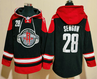 Men's Houston Rockets #28 Alperen Sengun Black Ageless Must Have Lace Up Pullover Hoodie