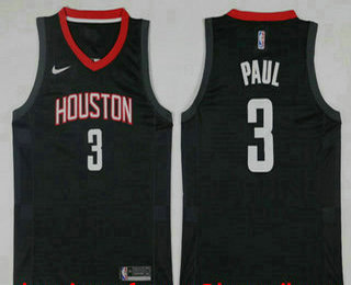 Men's Houston Rockets #3 Chris Paul Black 2017-2018 Nike Icon Edition Swingman Jersey