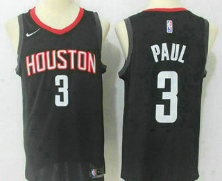 Men's Houston Rockets #3 Chris Paul New Black 2017-2018 Nike Swingman Stitched NBA Jersey