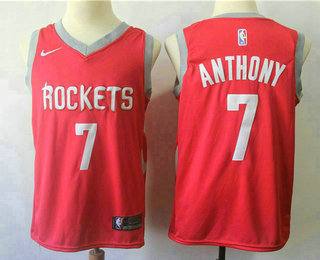 Men's Houston Rockets #7 Carmelo Anthony New Red 2017-2018 Nike Swingman Stitched NBA Jersey