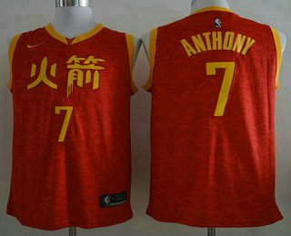 Men's Houston Rockets #7 Carmelo Anthony New Red 2019 City Edition NBA Swingman Jersey