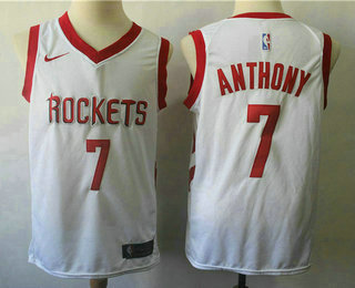 Men's Houston Rockets #7 Carmelo Anthony New White 2017-2018 Nike Swingman Stitched NBA Jersey