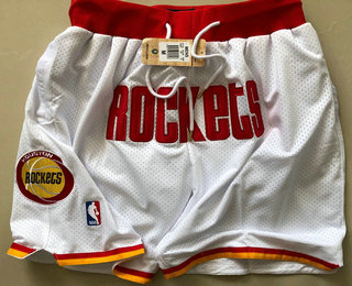 Men's Houston Rockets Just Don White Swingman Shorts