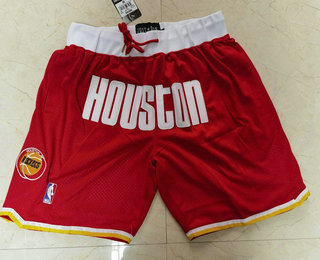 Men's Houston Rockets Red With Houston Just Don Shorts Swingman Shorts