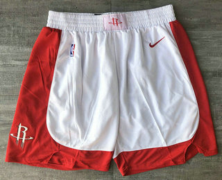 Men's Houston Rockets White Red 2023 Nike Swingman Stitched NBA Shorts