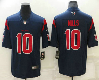 Men's Houston Texans #10 Davis Mills Navy Blue New 2019 Color Rush Stitched NFL Nike Limited Jersey