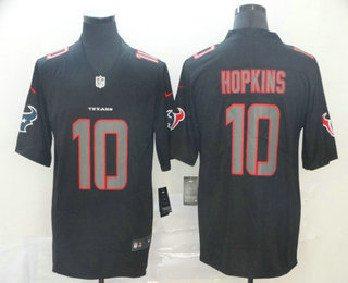 Men's Houston Texans #10 DeAndre Hopkins Black 2018 Fashion Impact Black Color Rush Stitched NFL Nike Limited Jersey