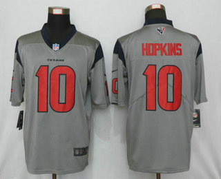 Men's Houston Texans #10 DeAndre Hopkins Gray 2019 Inverted Legend Stitched NFL Nike Limited Jersey