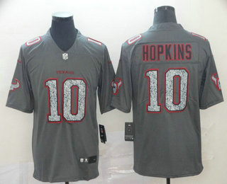 Men's Houston Texans #10 DeAndre Hopkins Gray Fashion Static 2019 Vapor Untouchable Stitched NFL Nike Limited Jersey