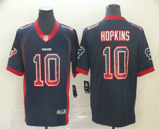 Men's Houston Texans #10 DeAndre Hopkins Navy Blue 2018 Fashion Drift Color Rush Stitched NFL Nike Limited Jersey