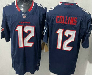 Men's Houston Texans #12 Nico Collins Limited Navy FUSE Vapor Jersey