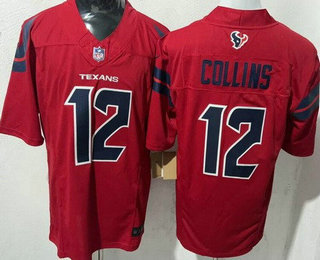 Men's Houston Texans #12 Nico Collins Limited Red FUSE Vapor Jersey