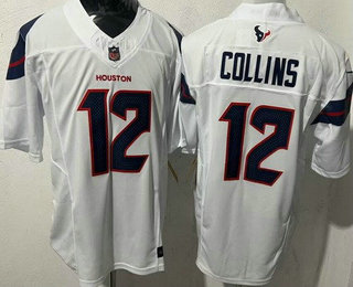 Men's Houston Texans #12 Nico Collins Limited White FUSE Vapor Jersey