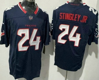 Men's Houston Texans #24 Derek Stingley Jr Red Limited Navy FUSE Vapor Jersey