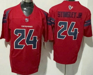 Men's Houston Texans #24 Derek Stingley Jr Red Limited Red FUSE Vapor Jersey