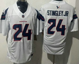 Men's Houston Texans #24 Derek Stingley Jr Red Limited White FUSE Vapor Jersey