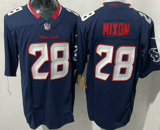 Men's Houston Texans #28 Joe Mixon Limited Navy FUSE Vapor Jersey