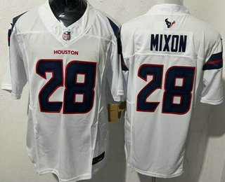 Men's Houston Texans #28 Joe Mixon Limited White FUSE Vapor Jersey